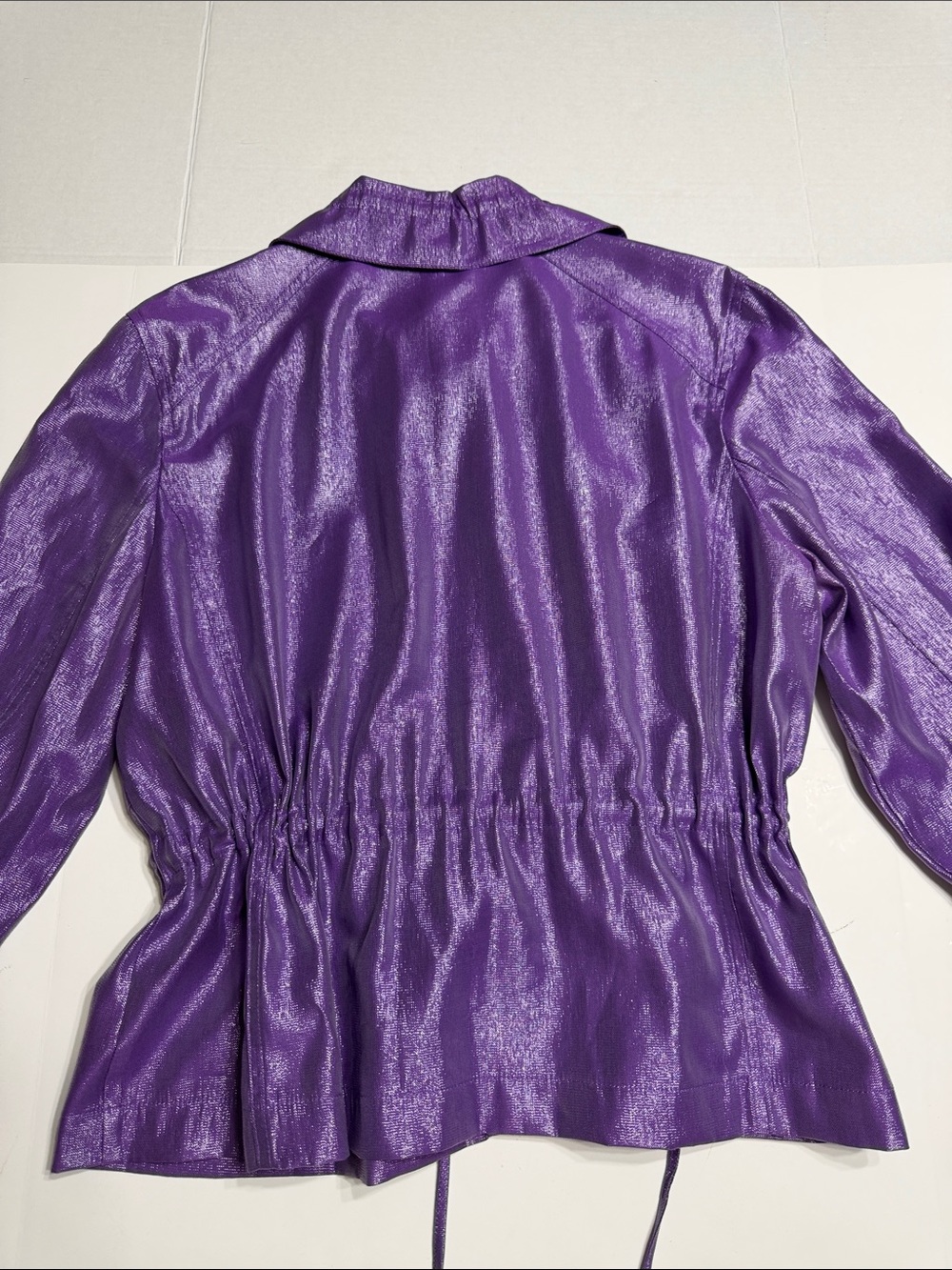 Ruby Rd. Shimmery iridescent Purple Drawstring Utility Jacket - Picture 14 of 14